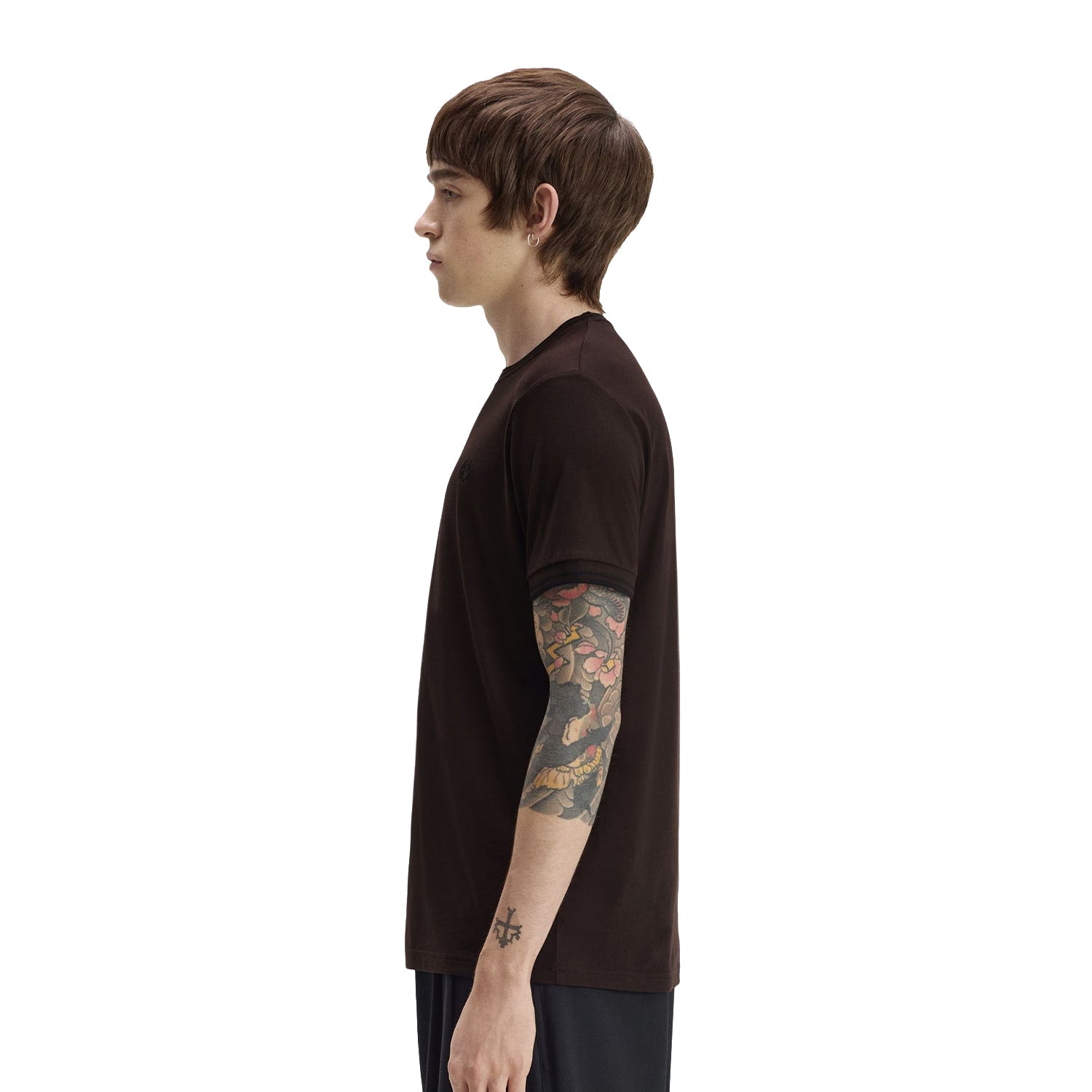 Fred Perry Twin Tipped T-Shirt Rich Brown/Black  - M1588V-86C