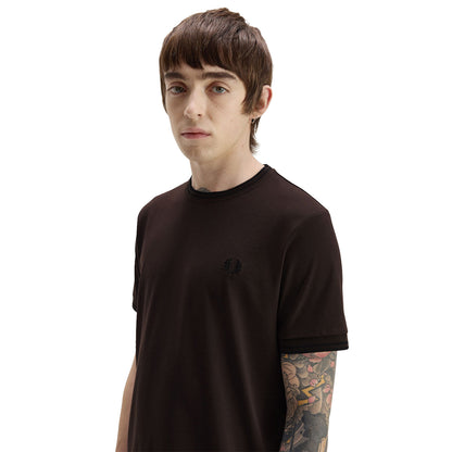 Fred Perry Twin Tipped T-Shirt Rich Brown/Black  - M1588V-86C