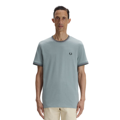 Fred Perry Twin Tipped T-Shirt Stockport Blue/Oxblood/Grass  - M1588V-98A