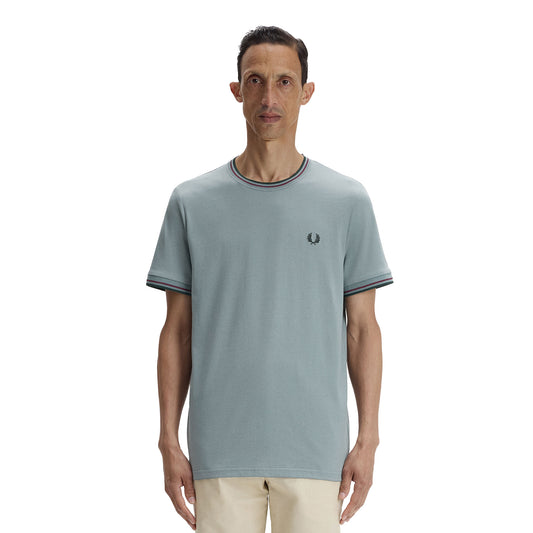 Fred Perry Twin Tipped T-Shirt Stockport Blue/Oxblood/Grass  - M1588V-98A
