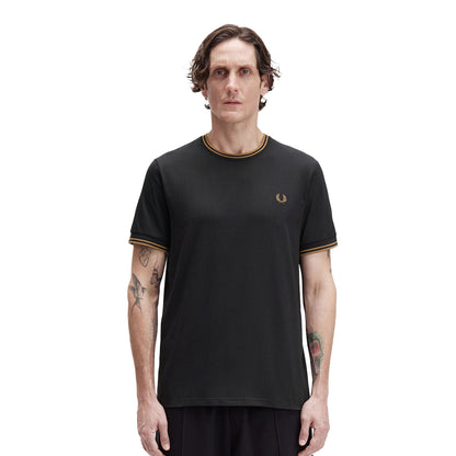 Fred Perry Twin Tipped T-Shirt Black / Shaded Stone  - M1588V-Q27