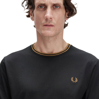 Fred Perry Twin Tipped T-Shirt Black / Shaded Stone  - M1588V-Q27