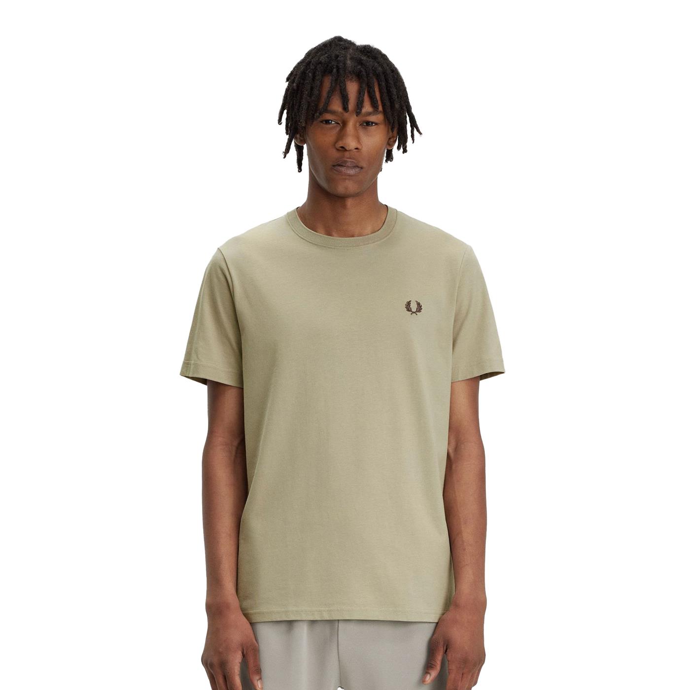 Fred Perry Crew Neck T-Shirt Warm Grey/Carrington Road Brick  - M1600-U84