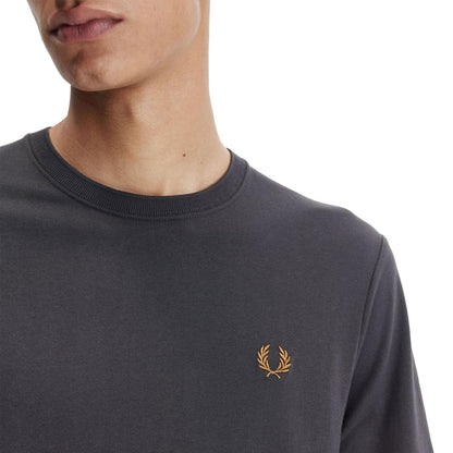 Fred Perry Crew Neck T-Shirt Anchor Grey/Dark Caramel  - M1600-V07