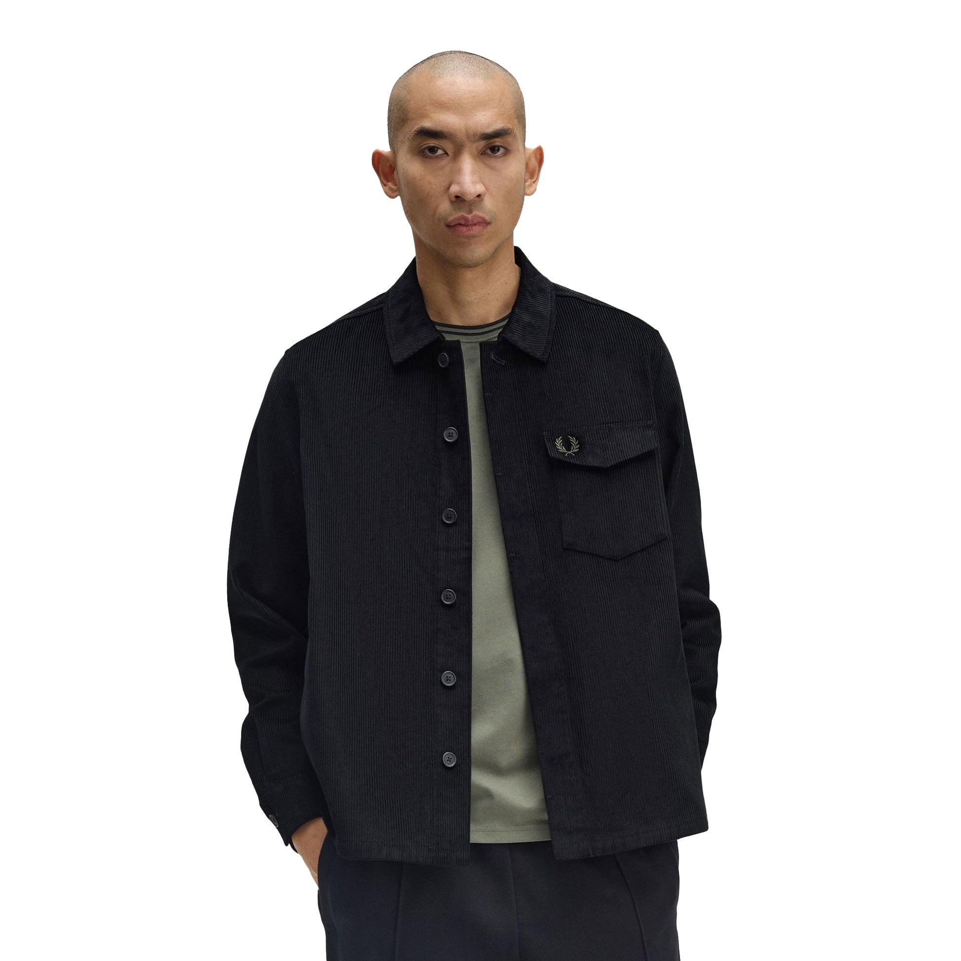 Fred Perry Corduroy Overshirt Black  - M1717-102