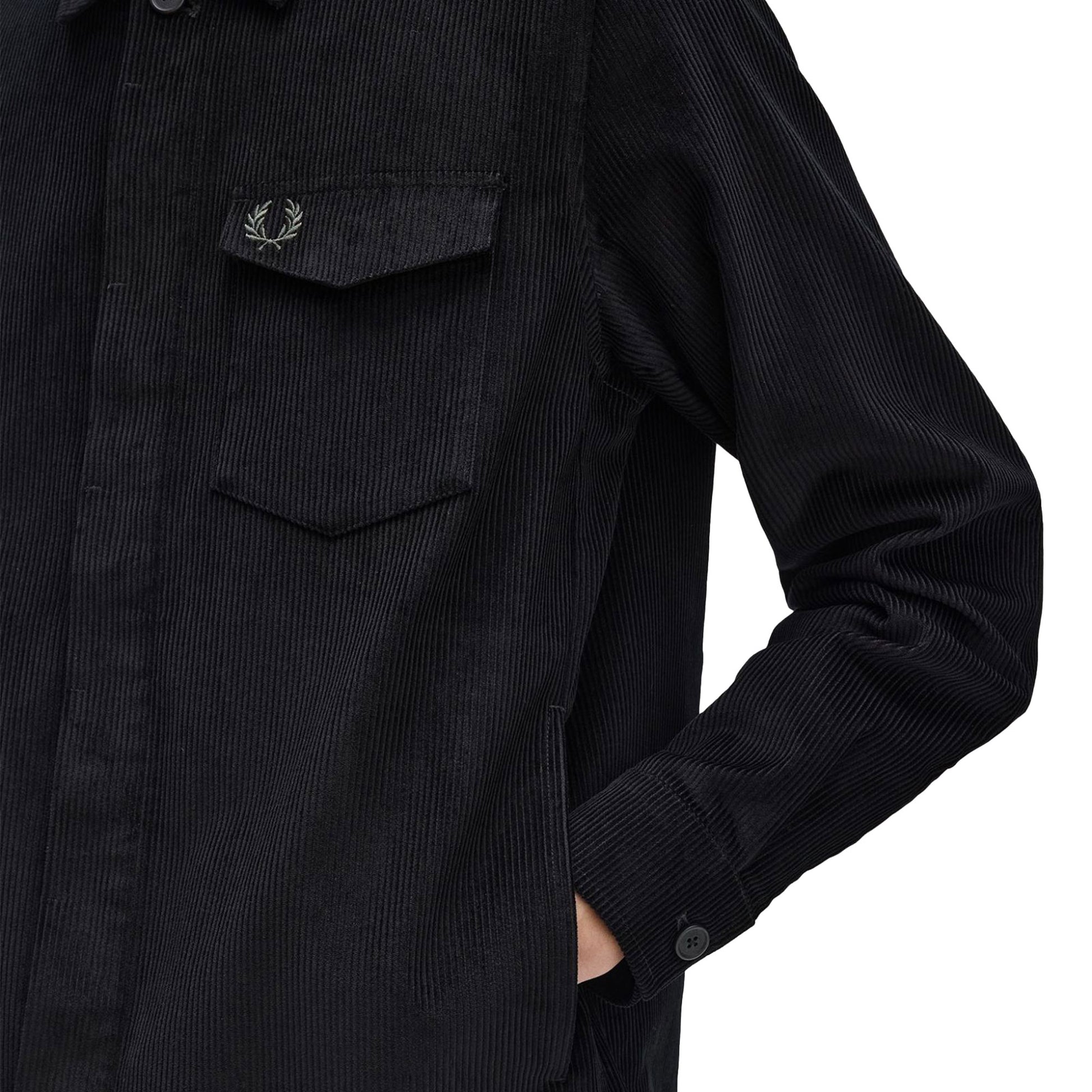 Fred Perry Corduroy Overshirt Black  - M1717-102