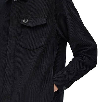 Fred Perry Corduroy Overshirt Black  - M1717-102