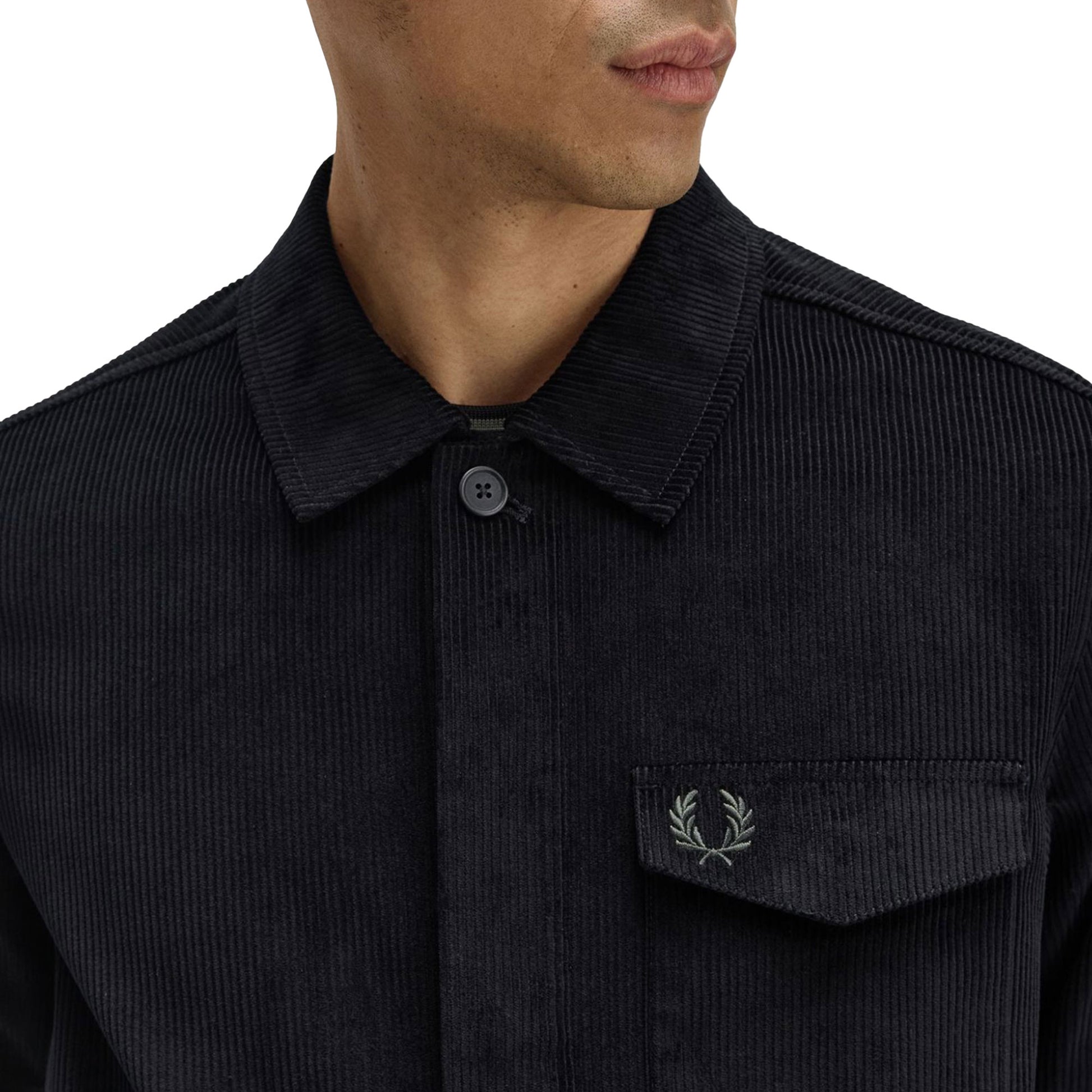 Fred Perry Corduroy Overshirt Black  - M1717-102