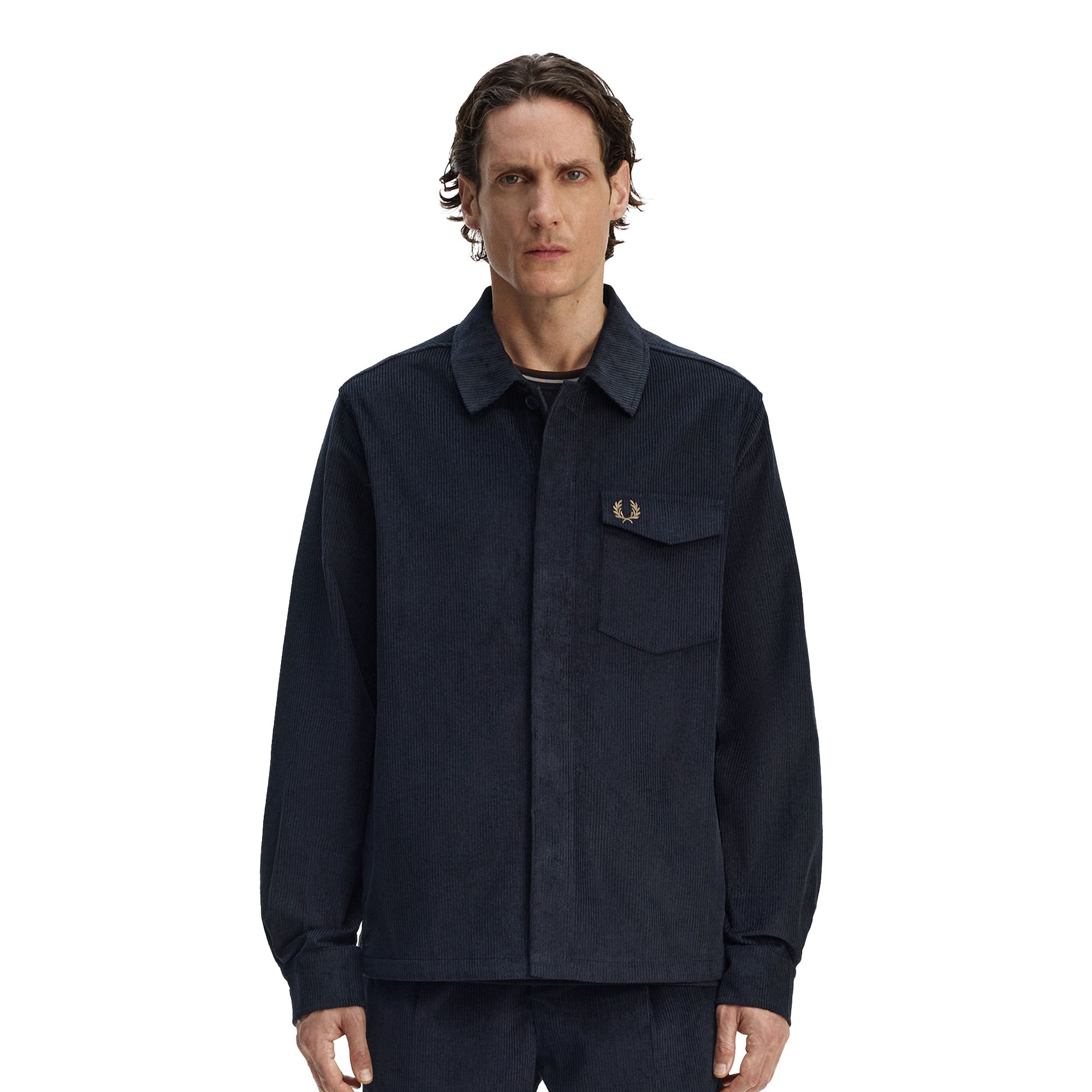 Fred Perry Corduroy Overshirt Navy/White  - M1717-608