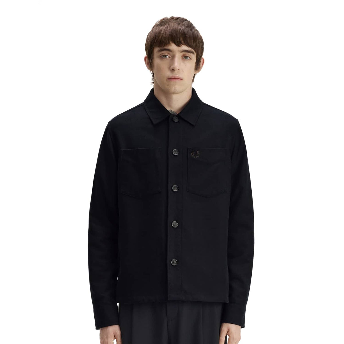 Fred Perry Brushed Twill Overshirt Black  - M1723-184