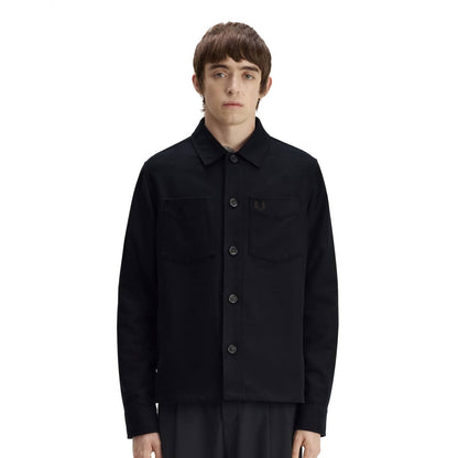 Fred Perry Brushed Twill Overshirt Black  - M1723-184