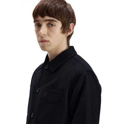 Fred Perry Brushed Twill Overshirt Black  - M1723-184
