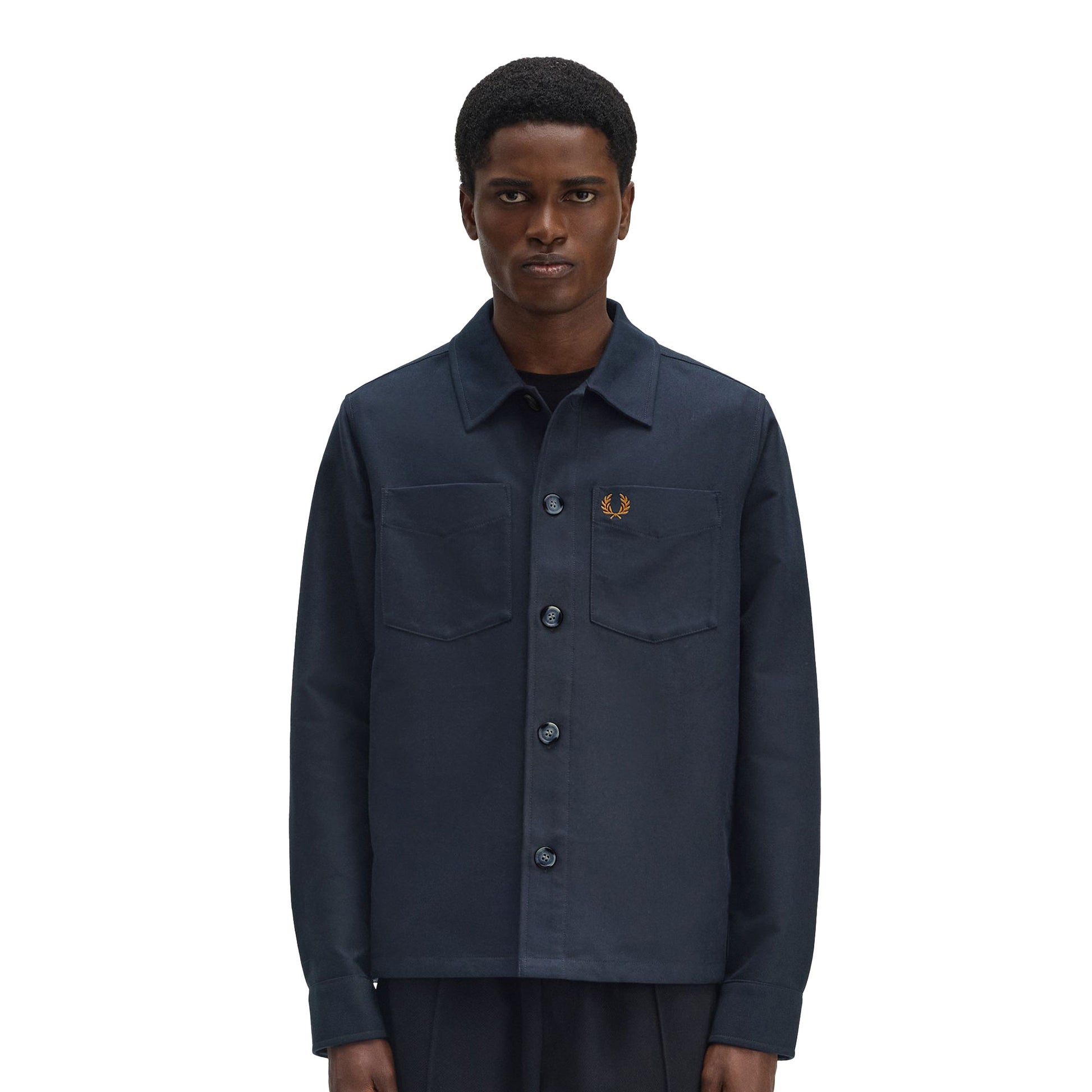 Fred Perry Brushed Twill Overshirt Navy  - M1723-608