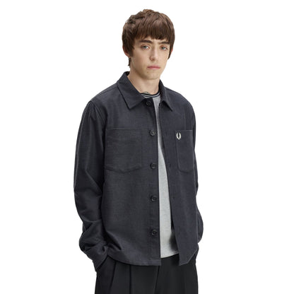 Fred Perry Brushed Twill Overshirt Charcoal Marl  - M1723-948