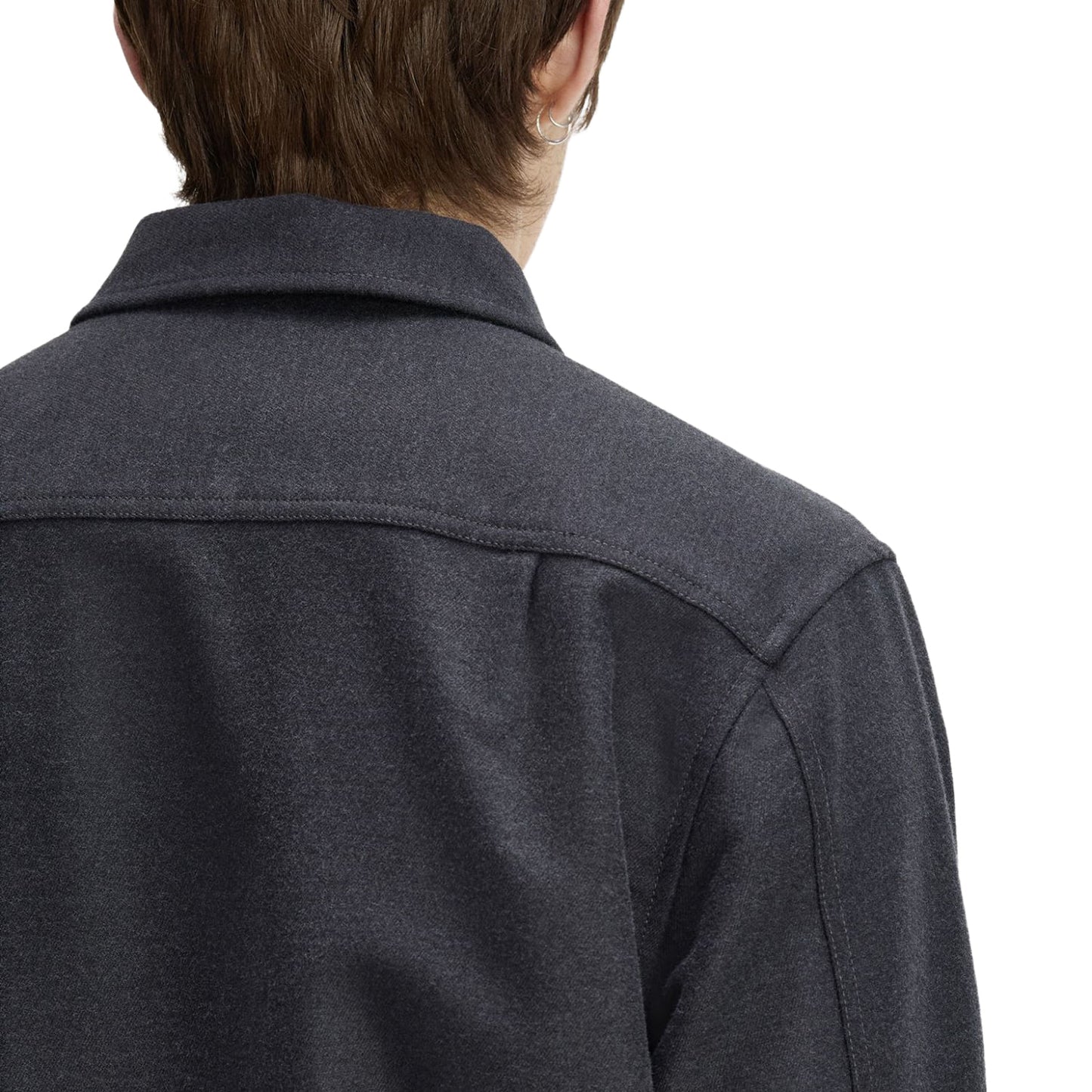 Fred Perry Brushed Twill Overshirt Charcoal Marl  - M1723-948