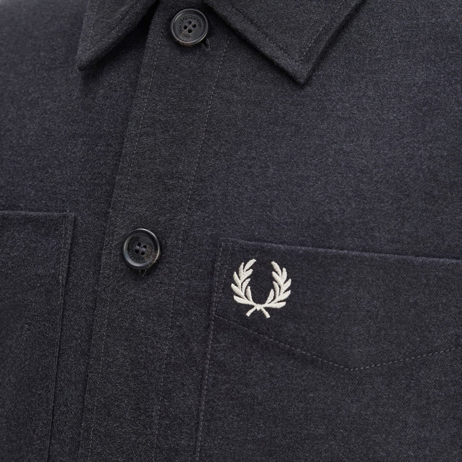 Fred Perry Brushed Twill Overshirt Charcoal Marl  - M1723-948