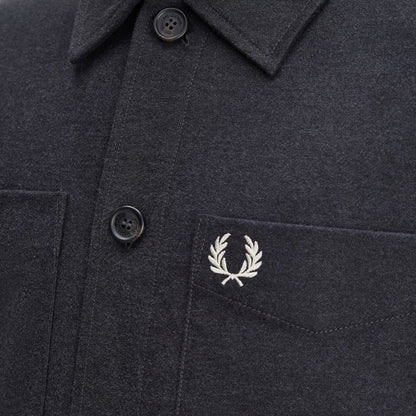 Fred Perry Brushed Twill Overshirt Charcoal Marl  - M1723-948