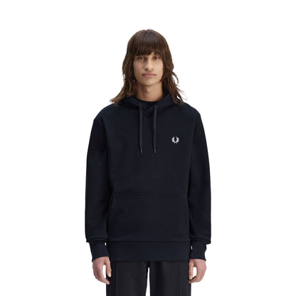Fred Perry Monogram Hooded Sweatshirt Navy/Ice/Ice  - M1758-795