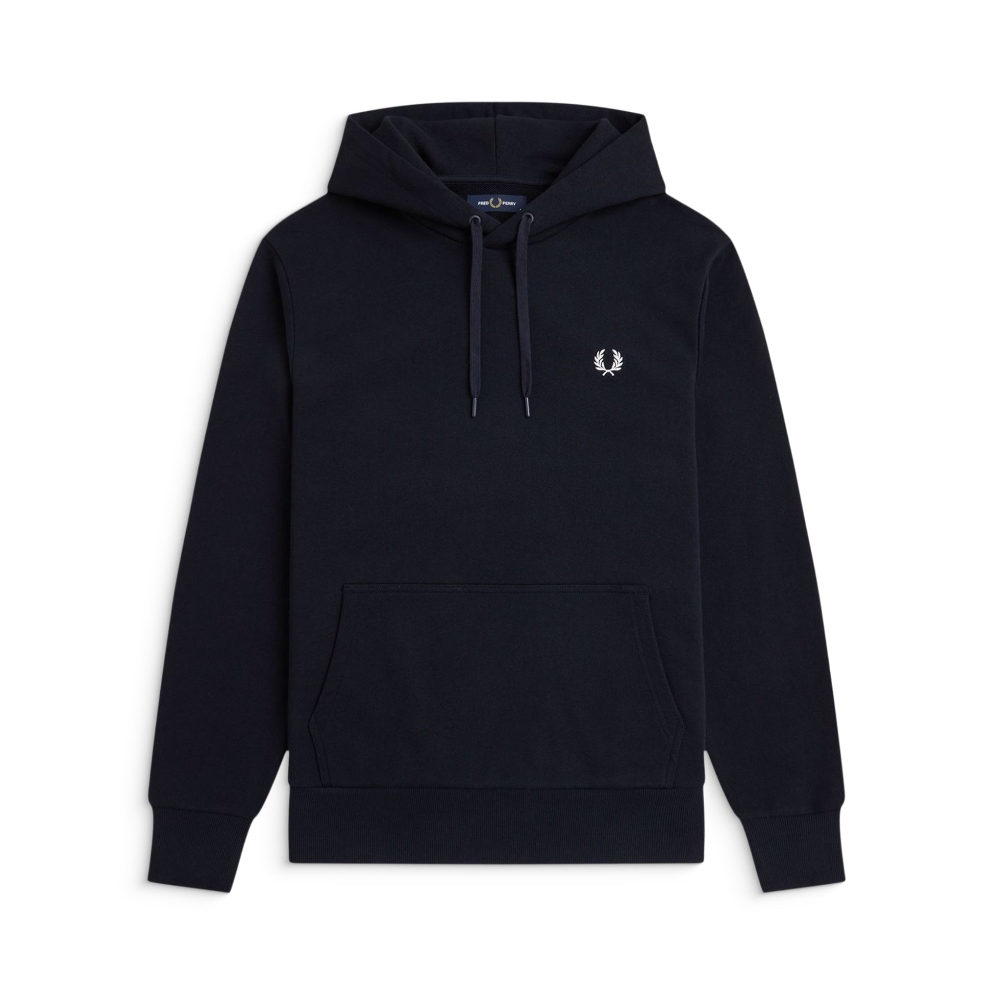 Fred Perry Monogram Hooded Sweatshirt Navy/Ice/Ice  - M1758-795