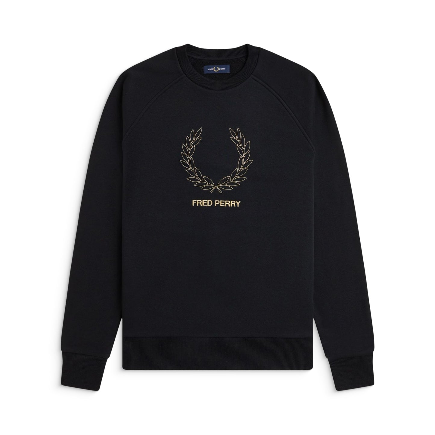 Fred Perry Outline Laurel Wreath Sweatshirt Black  - M1769-102