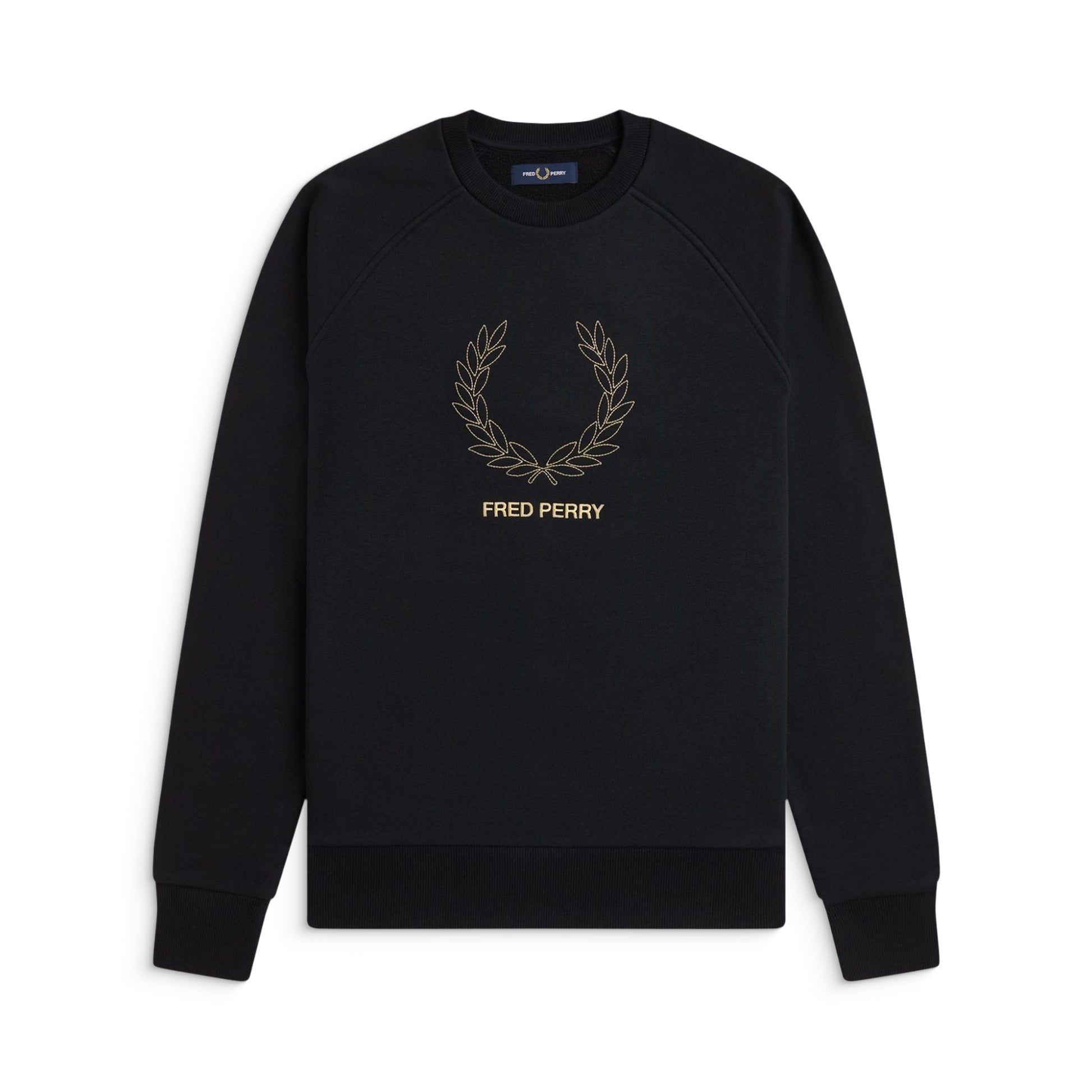 Fred Perry Outline Laurel Wreath Sweatshirt Black  - M1769-102