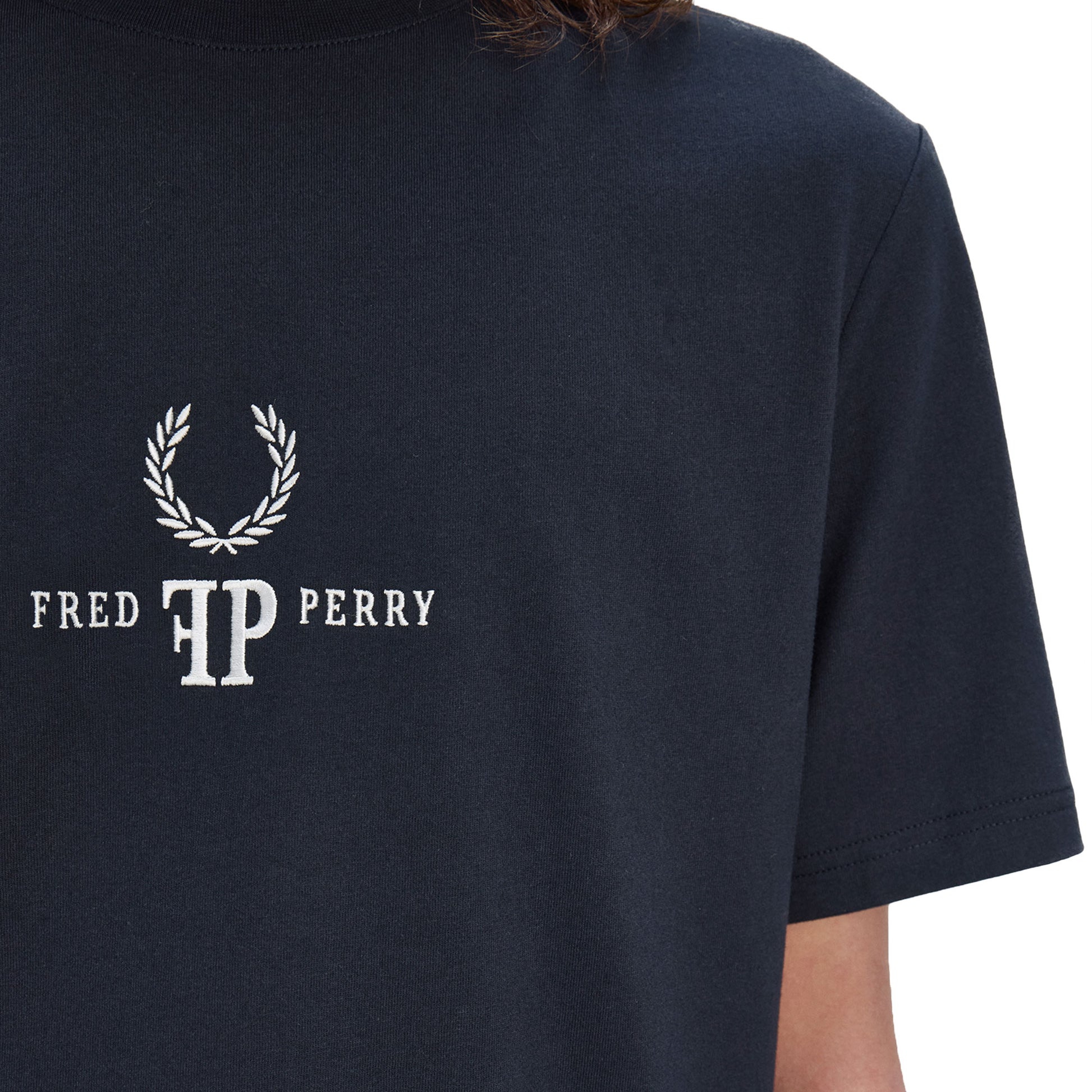 Fred Perry Monogram T-Shirt Navy/White  - M1771-608