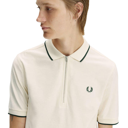 Fred Perry Crepe Piqué Polo Shirt Ecru  - M2383-560