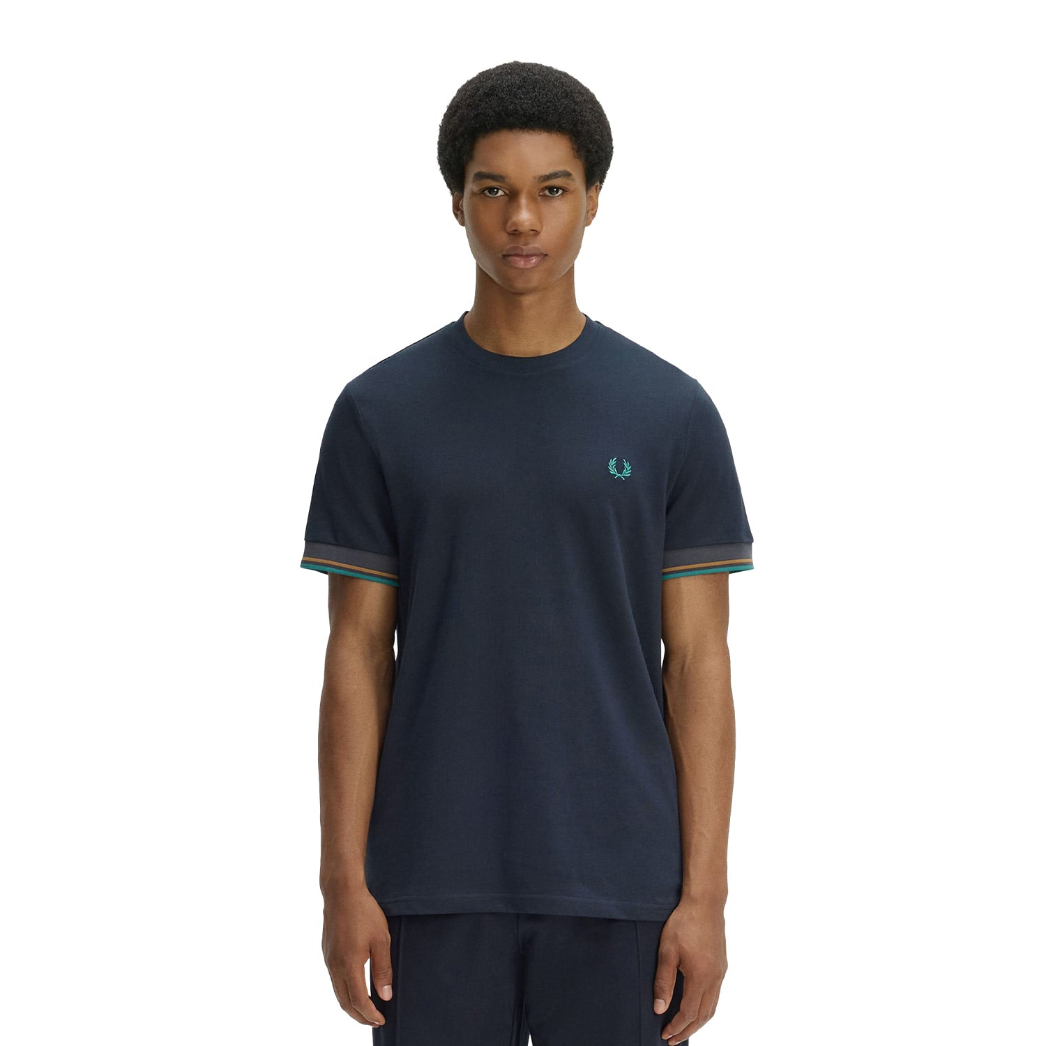 Fred Perry Twin Tipped Cuff T-Shirt Navy  - M2396-608