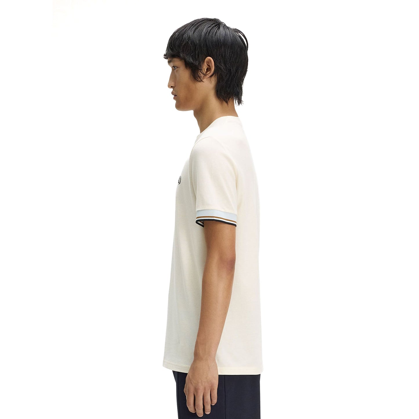 Fred Perry Twin Tipped Cuff T-Shirt Ecru  - M2396-91B