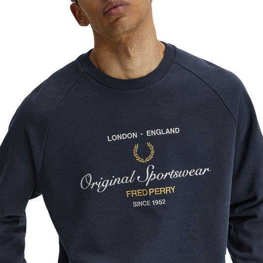 Fred Perry Original Sportswear Sweatshirt Tennis Blue  - M2414-X86
