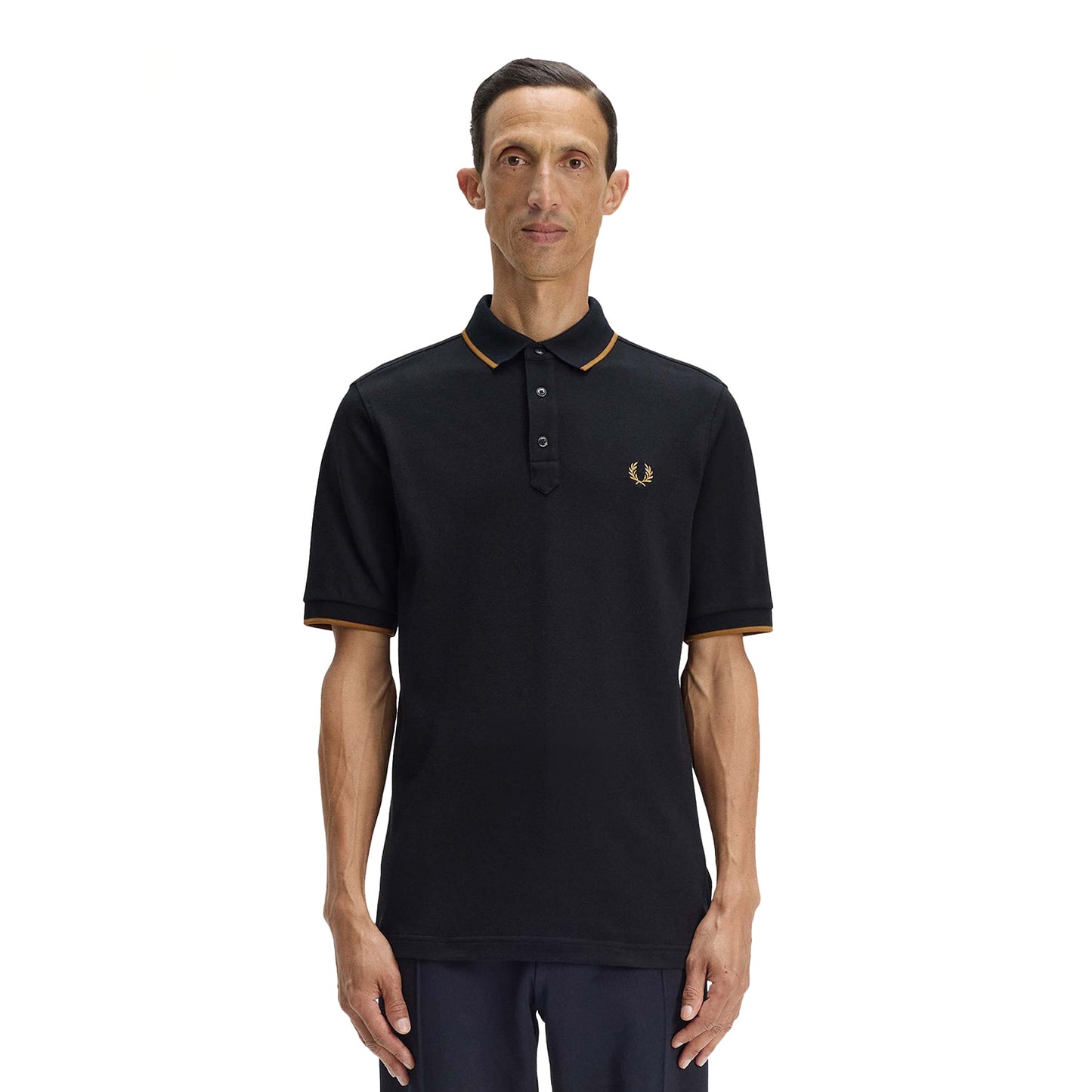 Fred Perry Collar Stand Polo Shirt Black  - M2452-102