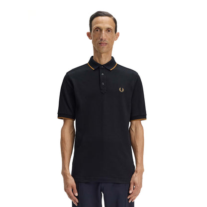 Fred Perry Collar Stand Polo Shirt Black  - M2452-102