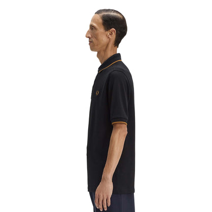Fred Perry Collar Stand Polo Shirt Black  - M2452-102