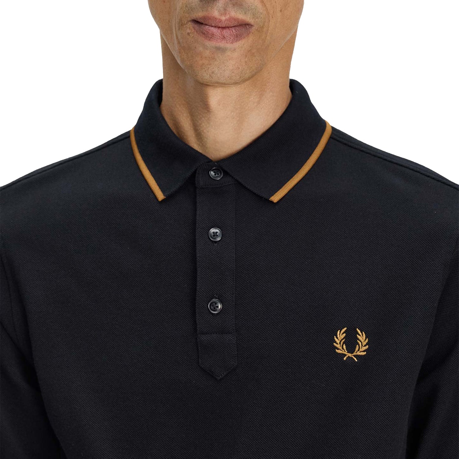 Fred Perry Collar Stand Polo Shirt Black  - M2452-102