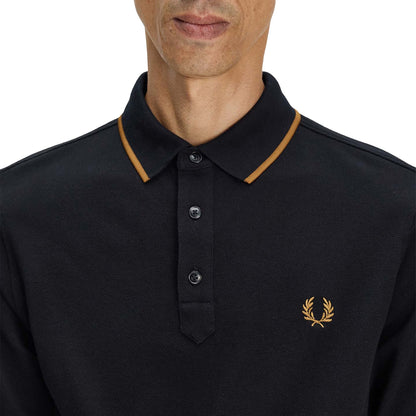 Fred Perry Collar Stand Polo Shirt Black  - M2452-102