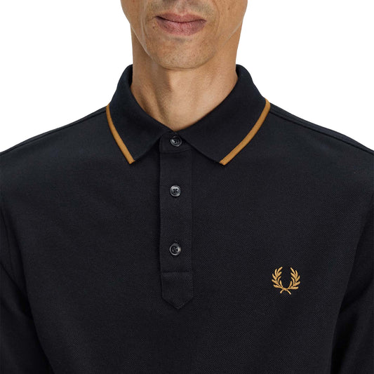 Fred Perry Collar Stand Polo Shirt Black  - M2452-102