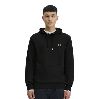 Fred Perry Tipped Hooded Sweatshirt Black