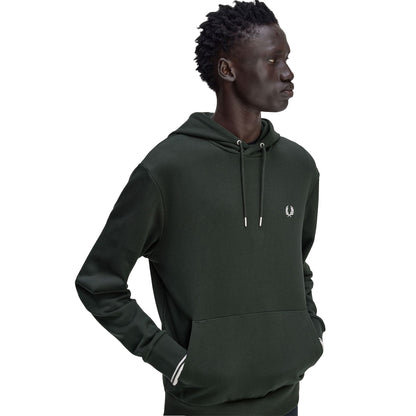 Fred Perry Tipped Hooded Sweatshirt Night Green/Snow White  - M2643-T50
