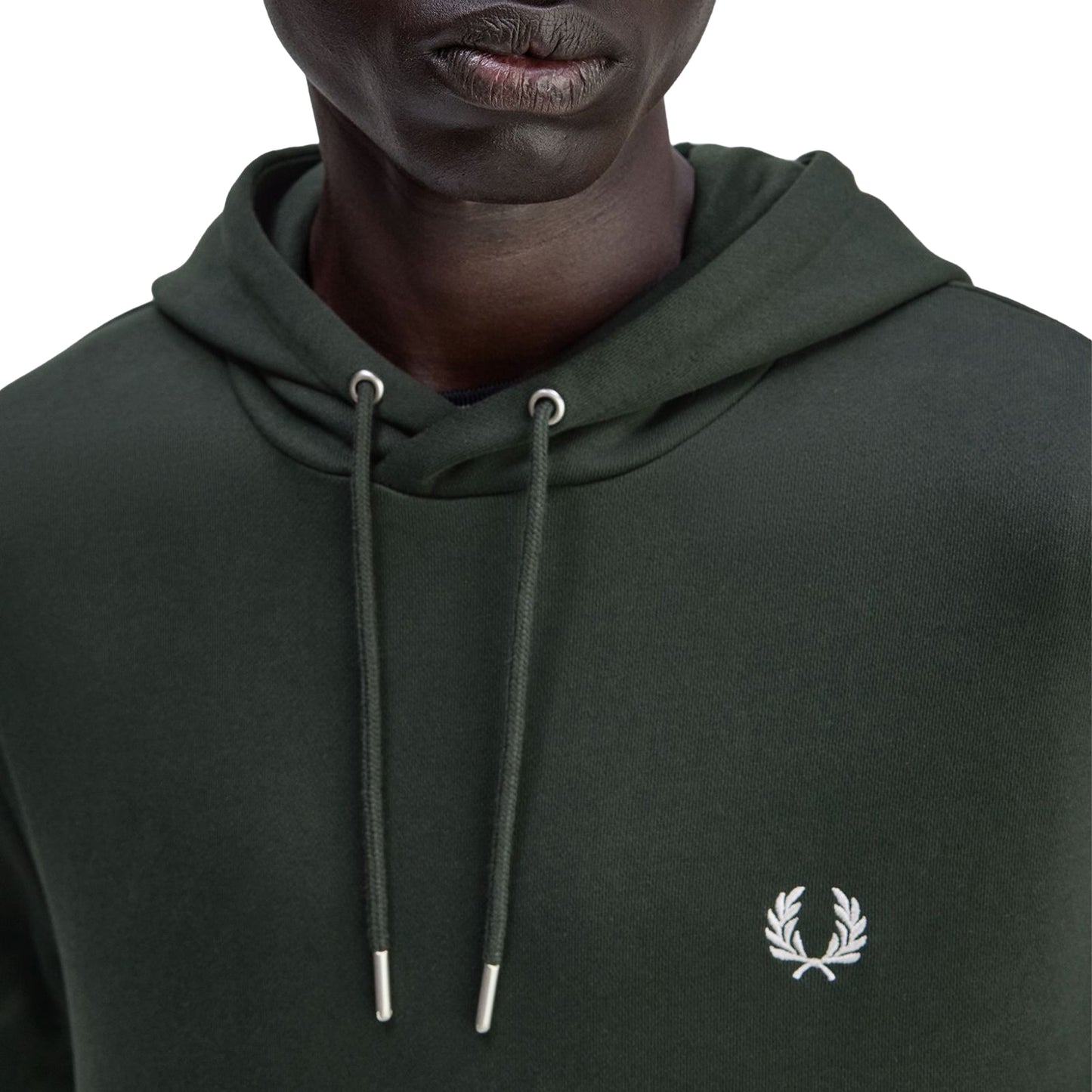 Fred Perry Tipped Hooded Sweatshirt Night Green/Snow White  - M2643-T50