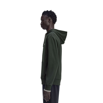 Fred Perry Tipped Hooded Sweatshirt Night Green/Snow White  - M2643-T50