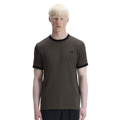 Fred Perry Ringer T-Shirt Field Green  - M3519-148