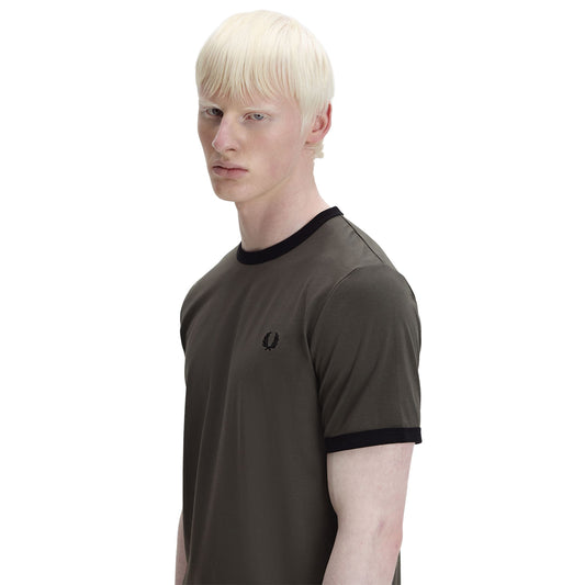 Fred Perry Ringer T-Shirt Field Green  - M3519-148