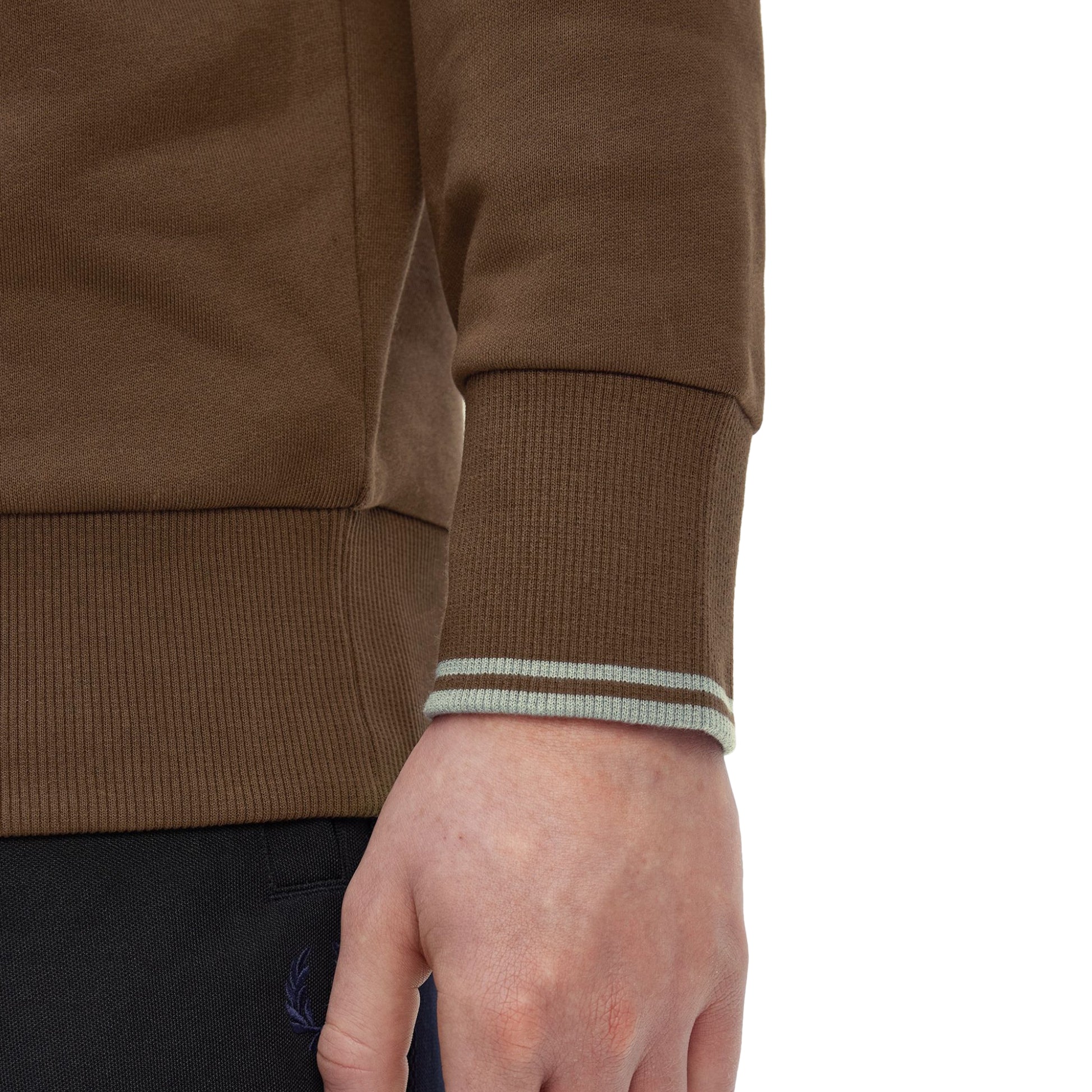 Fred Perry Half-Zip Sweatshirt Burnt Tobacco/Stockport Blue  - M3574-49A