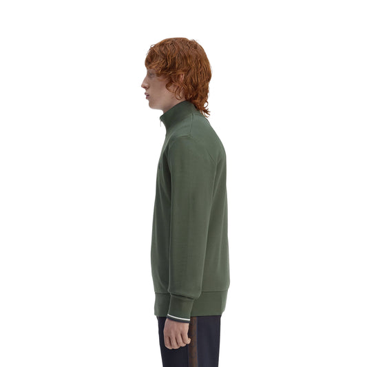 Fred Perry Half-Zip Sweatshirt Court Green/Snow White/Navy  - M3574-53A