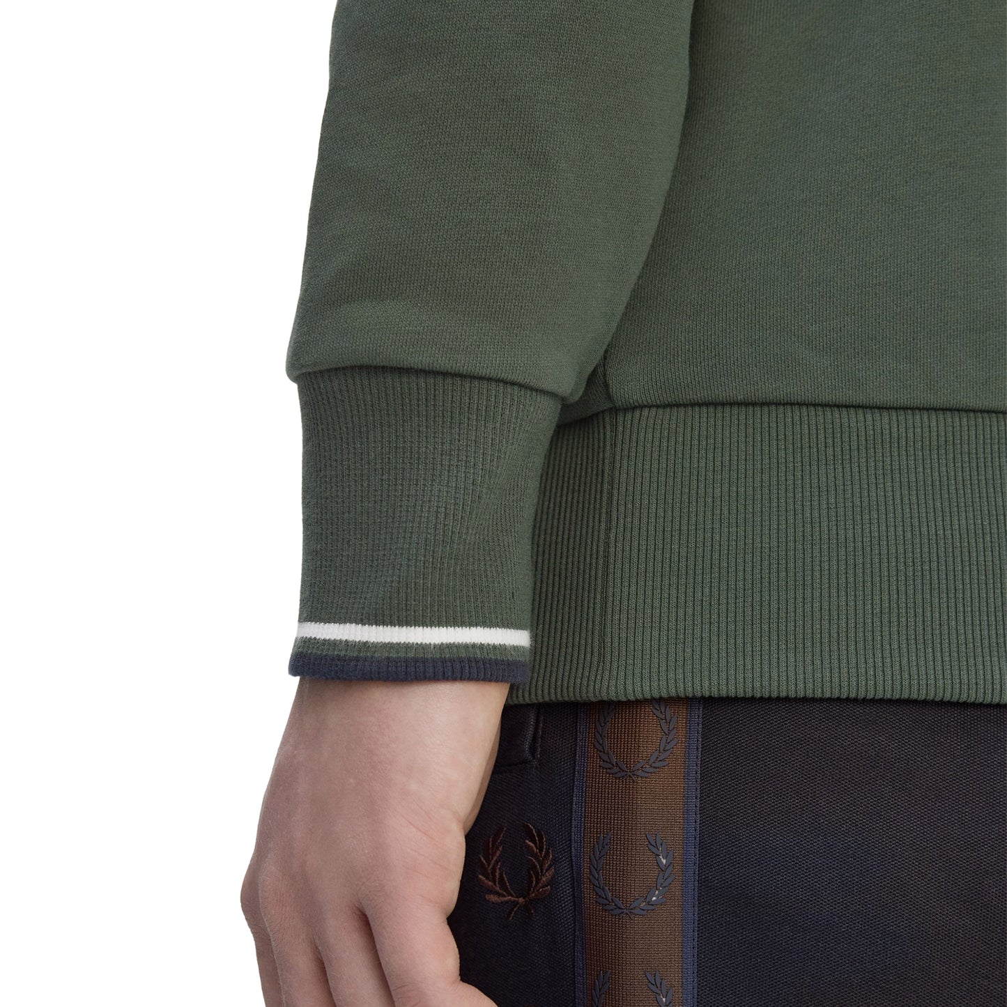 Fred Perry Half-Zip Sweatshirt Court Green/Snow White/Navy  - M3574-53A