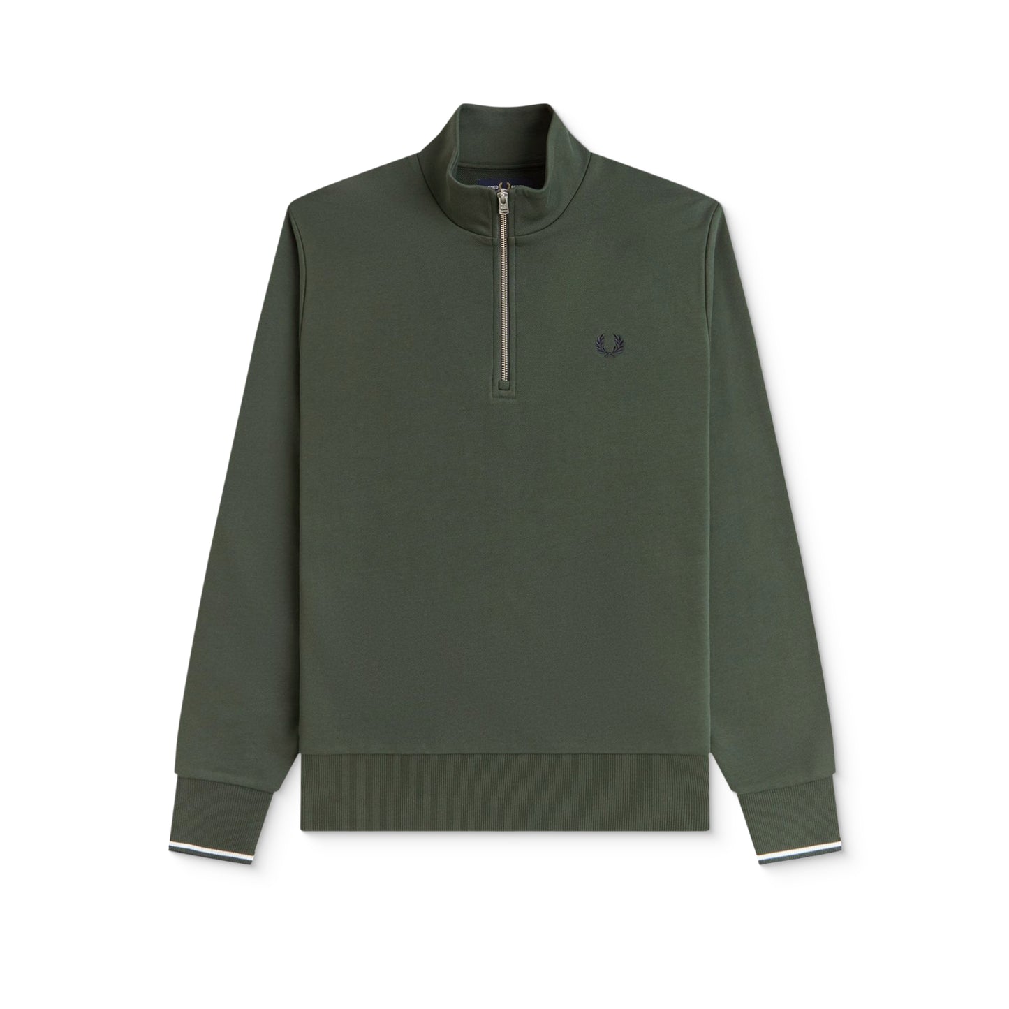 Fred Perry Half-Zip Sweatshirt Court Green/Snow White/Navy  - M3574-53A