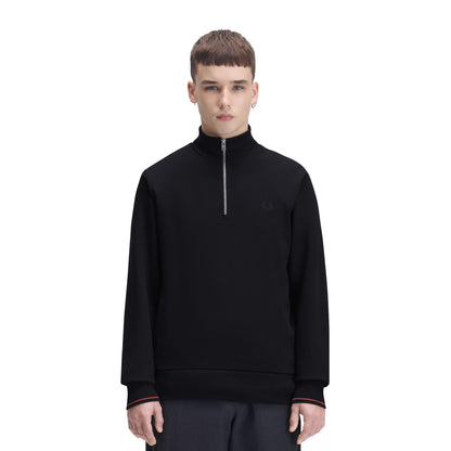 Fred Perry Half-Zip Sweatshirt Navy/Brandy/Rich Brown  - M3574-75C