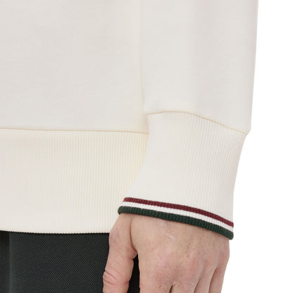 Fred Perry Half-Zip Sweatshirt Ecru/Oxblood/Grassroots  - M3574-84A