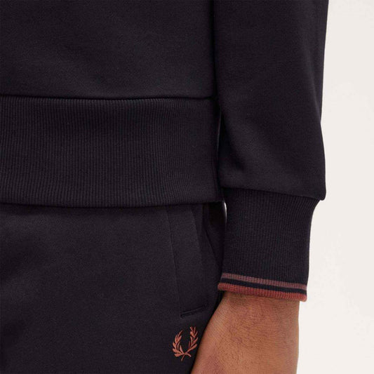 Fred Perry Half-Zip Sweatshirt Black/Whisky Brown