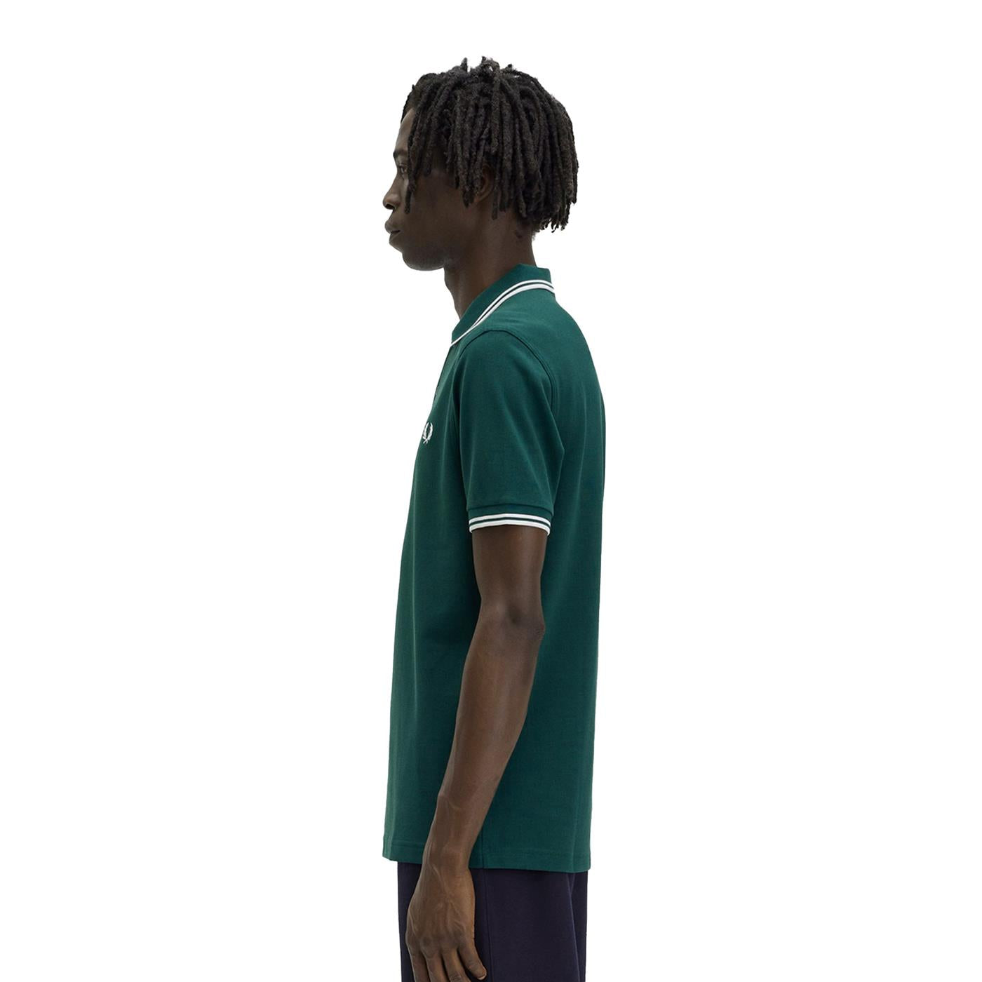 Fred Perry Twin Tipped Polo Shirt Ivy Green/Snow White/White  - M3600-406
